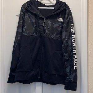 The North Face camo zip up jacket XL